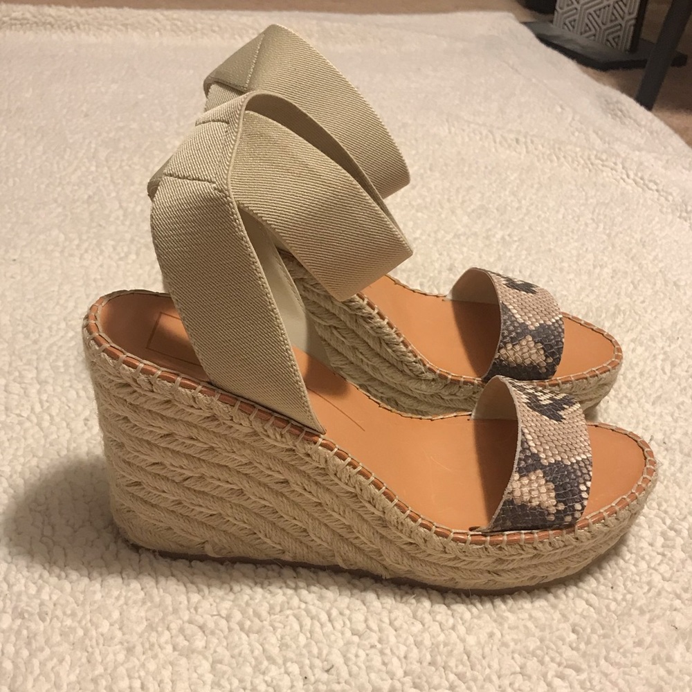 Dolce Vita 9.5 Pavlin Snake Print Espadrille wedge
